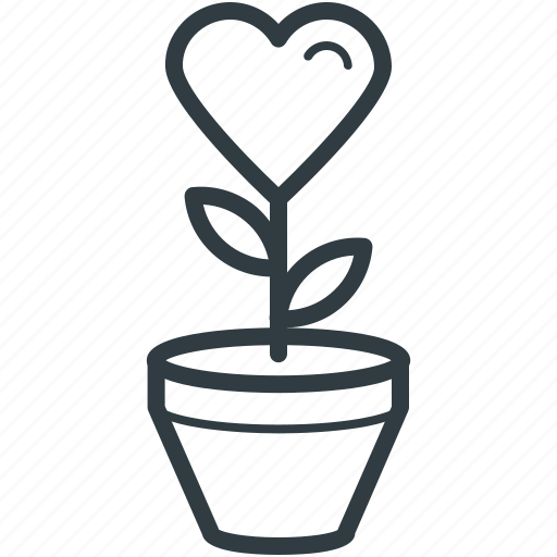 Heart flowers, love, love concept, plant, romantic icon - Download on Iconfinder