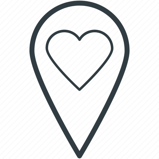 Favorite location, heart, map pin, romance, sentiments icon - Download on Iconfinder