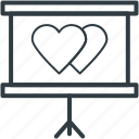 conference, heart sign, presentation, projection screen, proposal