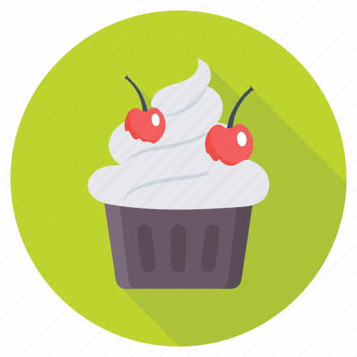 Cherry cupcake, cupcake, dessert, fairy cake, muffin icon - Download on Iconfinder