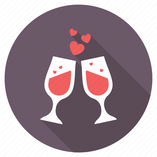 Beverage, cheers, love theme, loving toasting, toasting glasses icon - Download on Iconfinder