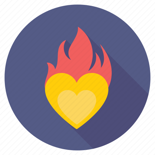 Burning heart, flames on heart, love, passionate, romantic icon - Download on Iconfinder