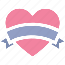 heart, heart badge, love, love badge, ribbon, romantic, valentine’s day