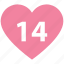 14 february, 14 years relation, date, day, heart, love, valentine day 