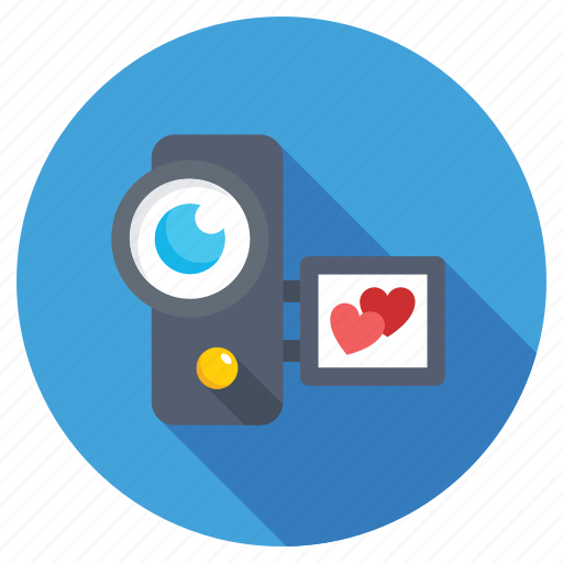 Camcorder, camera love, heart handycam, video camera, video shooting icon - Download on Iconfinder