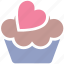 cake, cup, cupcake, dessert, heart, pink, sweet 