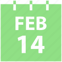 14 february, calendar, date, day, heart, valentine day