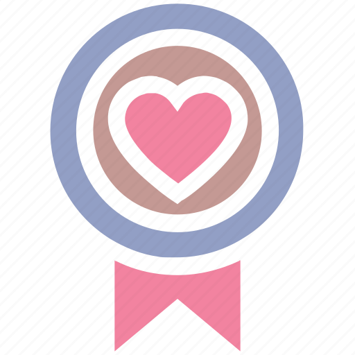 Achievement, award badge, badge with heart, heart, heart award, love award, medal icon - Download on Iconfinder