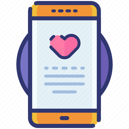App, application, heart, love, smartphone, valentine icon