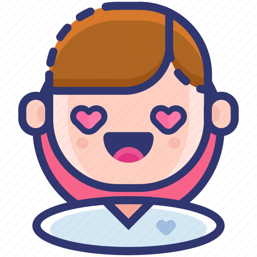 Emoticon, heart, in love, love, man, romantic, valentine icon - Download on Iconfinder