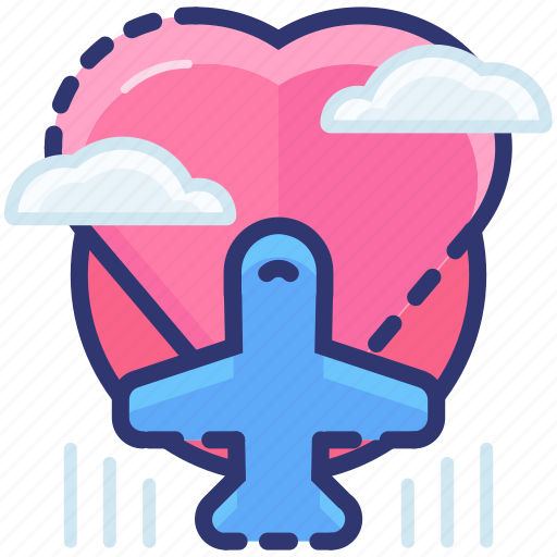 Heart, holiday, love, plane, romantic, trip, valentine icon - Download on Iconfinder