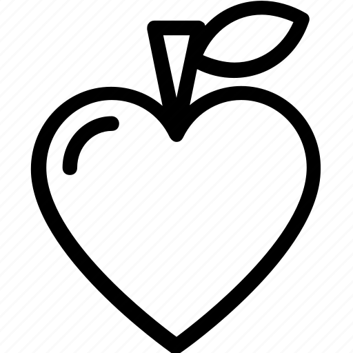 Apple, fruit, heart, heart fruit, loving icon - Download on Iconfinder