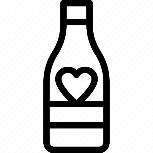 Alcohol, bottle, champagne bottle, heart, wine icon - Download on Iconfinder