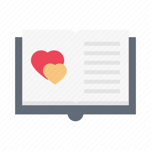 Diary, love, open, romance, book icon - Download on Iconfinder