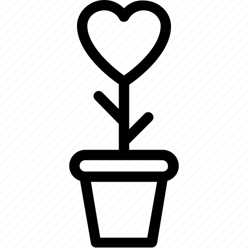 Feeling loved, heart, love in air, plant, potted plant icon - Download on Iconfinder
