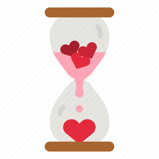 Hourglass, love, heart, time, romance icon - Download on Iconfinder