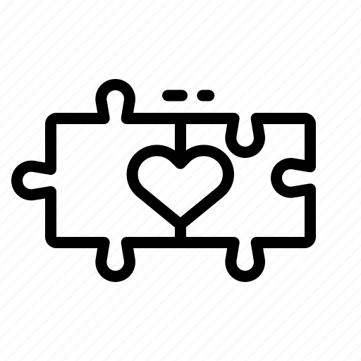 Jigsaw, love, romance, valentines, day icon - Download on Iconfinder