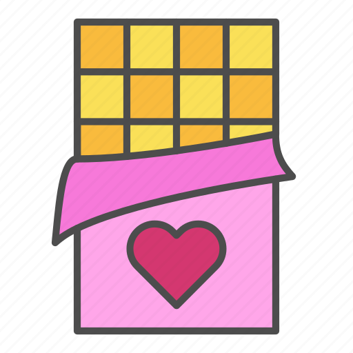 Chocolate, eat, heart, love, sweet icon - Download on Iconfinder