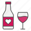 alcohol, heart, love, valentine, wine 