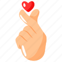 love, finger heart, hand, sign, heart