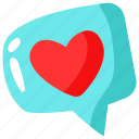love, chat, bubble, message, heart