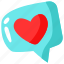love, chat, bubble, message, heart 
