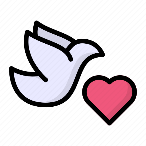 Animal, bird, dove, heart, wedding icon - Download on Iconfinder