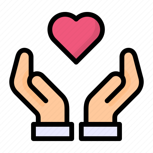 Charity, donation, give, hand, heart icon - Download on Iconfinder