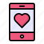 heart, like, love, mobile, smartphone 