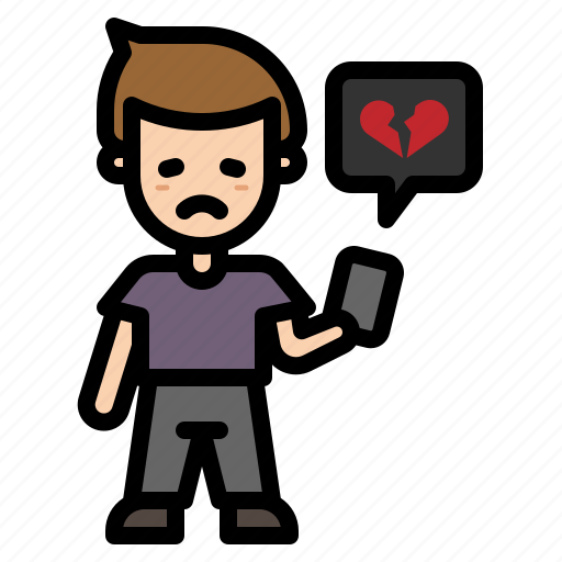 Love, valentine, heart, broken, chatting, sad, man icon - Download on Iconfinder