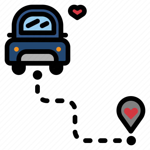 Love, valentine, heart, car, gps icon - Download on Iconfinder
