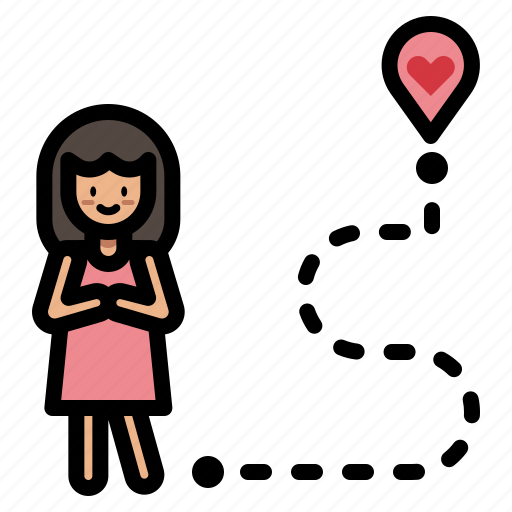 Love, valentine, heart, woman, gps icon - Download on Iconfinder