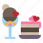 love, valentine, heart, icecream, cake, cafe 