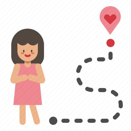 Love, valentine, heart, woman, gps icon - Download on Iconfinder