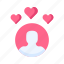 love, heart, romantic, wedding, valentine, user, avatar, people 