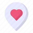 heart, location, love, map, pin