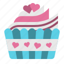 love, cupcake, dessert, cake, heart, sweet, muffin