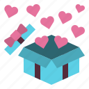 love, gift, present, heart, valentine, box