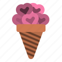 love, icecream, heart, dessert, sweet, cone