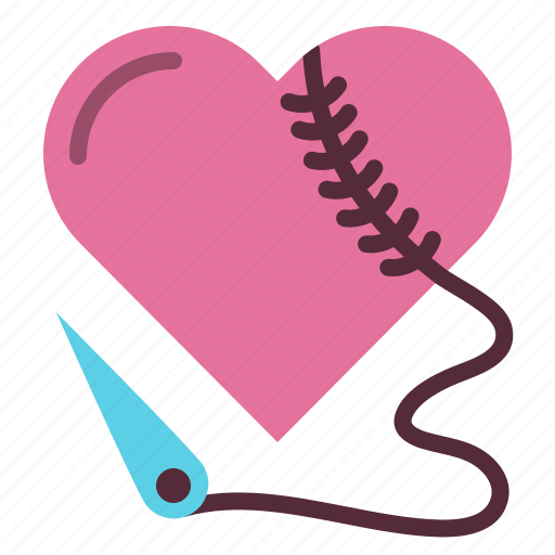 Love, sewing, heart, broken, sew icon - Download on Iconfinder