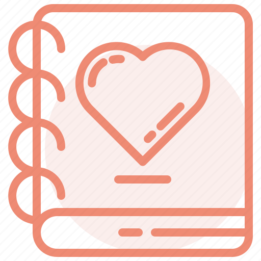 Book, heart, love, notes, romance, valentines, wedding icon - Download on Iconfinder