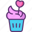 heart, cupcake 