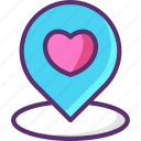 location, map, pin, love, heart