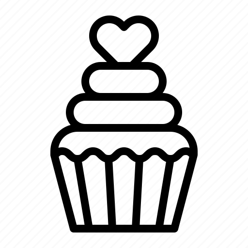Cake, cream, cupcake, food, heart icon - Download on Iconfinder