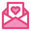 email, envelope, heart, letter, love, open, romance 