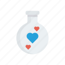 beaker, heart, lab, love