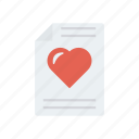 heart, letter, love, page