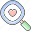 .svg, find, dating, heart, love, magnifier, search, romance 