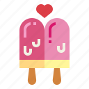 couple, cream, dessert, heart, ice