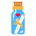 bottle, letter, love, romantic